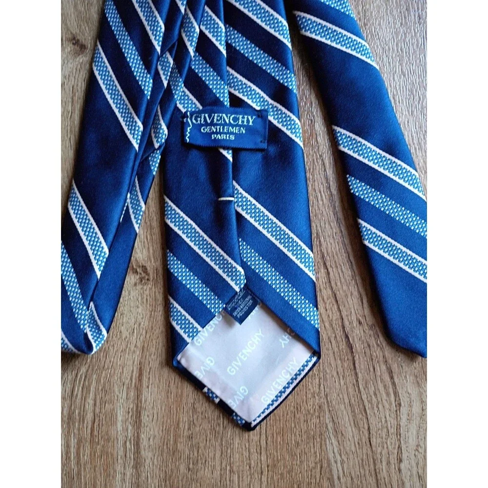 Vintage Givenchy Gentlemen Paris Tie Blue Stripe